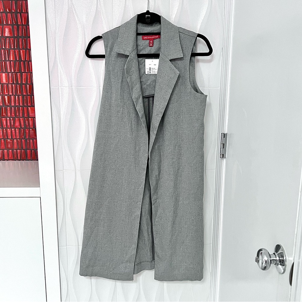 NWT Saks Fifth Avenue Wool Long Vest